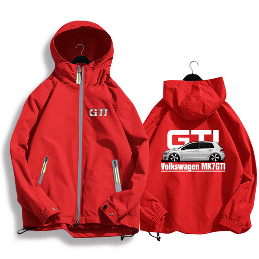 GTI Hooded Jacket Hoddie men's Cardigan Jacket (V2 Red)
