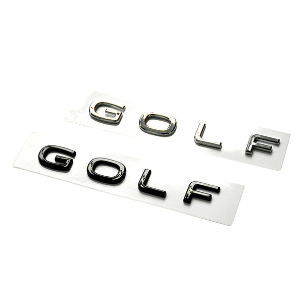 MK8 Style GOLF Wording Emblem Chrome Stickers Mark Metal Lappet Decals Labeling