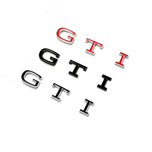 MK8 Style GTI Wording Emblem Chrome Stickers Mark Metal Lappet Decals Labeling
