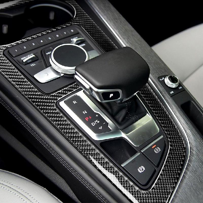 ABS Carbon Fiber Layer Gear Shift Knob Console Panel Cover For 2016-2018  Audi A4L A5 B9