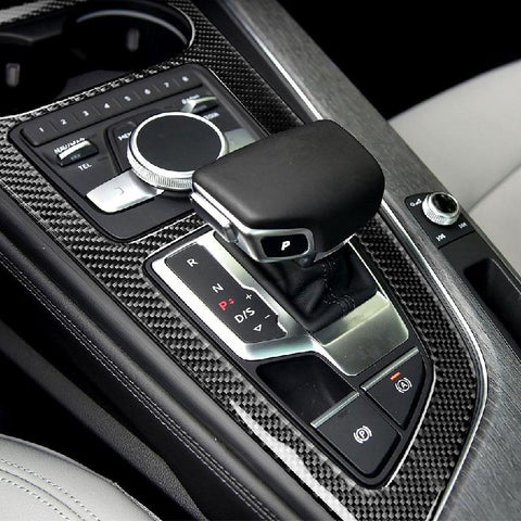 ABS Carbon Fiber Layer Gear Shift Knob Console Panel Cover For 2016-2018 Audi A4L A5 B9 - Pinalloy Online Auto Accessories Lightweight Car Kit 