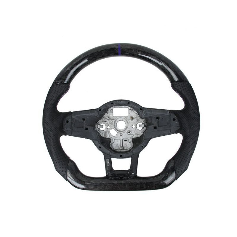 Pinalloy Forged Carbon Fiber Re-manufactured Steering Wheel For VW MK7 Rline GTS GLI GTI 2015+ (Purple Mark)