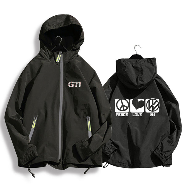 GTI Hooded Jacket Hoddie men's Cardigan Jacket (V1 Black)