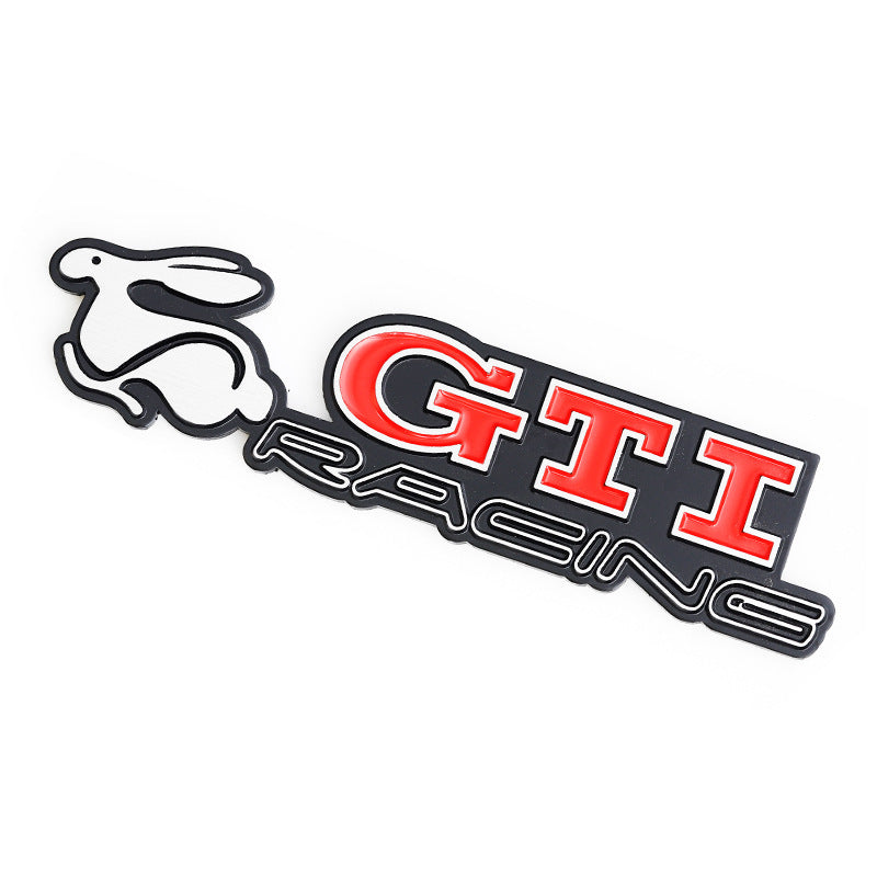 Racing GTI Wording Emblem Chrome Stickers Mark Metal Lappet Decals Lab
