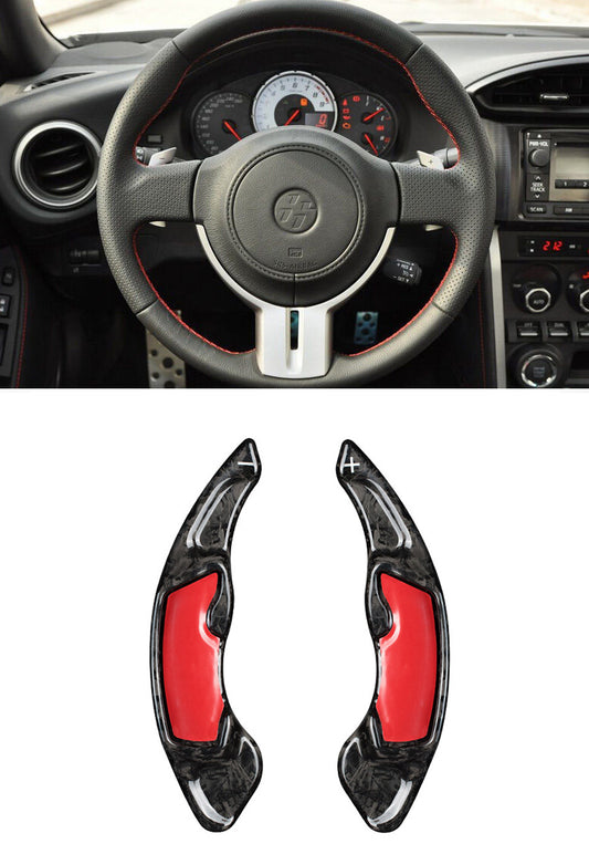 Pinalloy Forged Carbon Fiber Steering Wheel Paddle Shifter Extenders for FRS GT86 Subaru BRZ