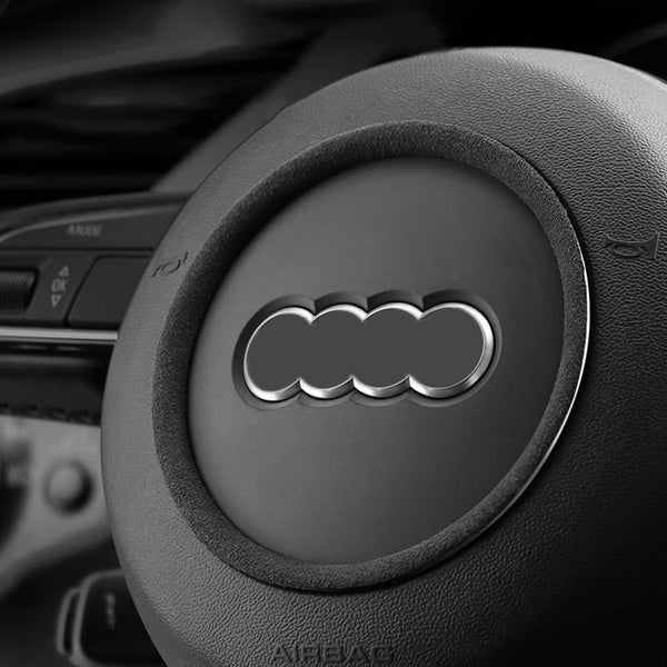 Interior Alcantara Steering Wheel Ring Emblem Frame For Audi Models