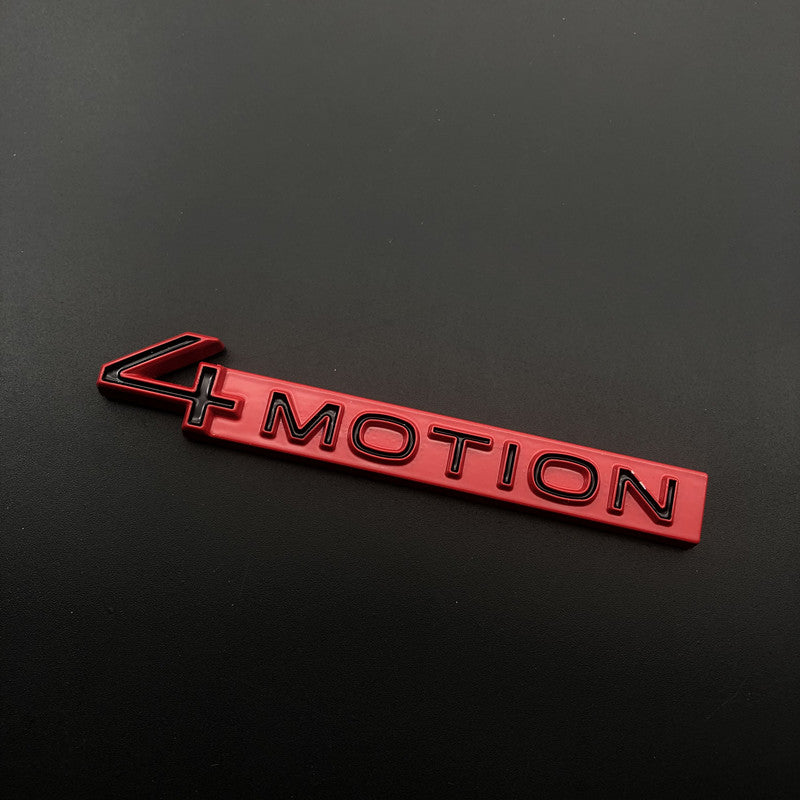 Pinalloy ABS Stickers Mark Emblem with 4 Motion Wording (Black Red)