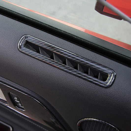 Carbon Fiber Interior Side Door Air Outlet Trim For Ford Mustang 2015-2019