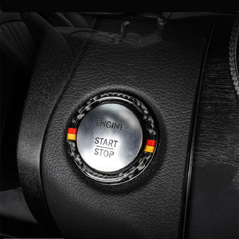 Carbon Fiber Engine Start Button Ignition Trim For C E Class W205 W213 C180 C200 C300 GLC - Pinalloy Online Auto Accessories Lightweight Car Kit 