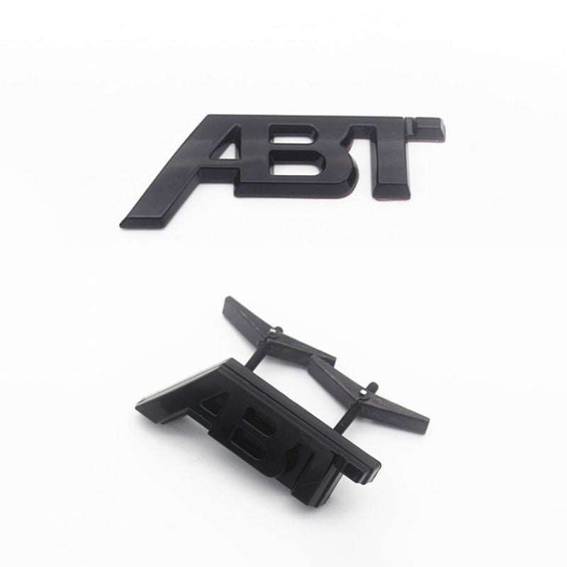 3D Thick ABS ABT Wording Sticker Badge and Front Emblem (Black)