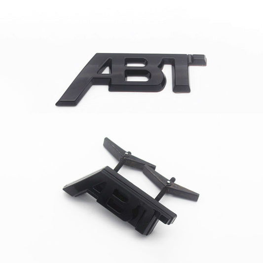 3D Thick ABS ABT Wording Sticker Badge and Front Emblem (Black)