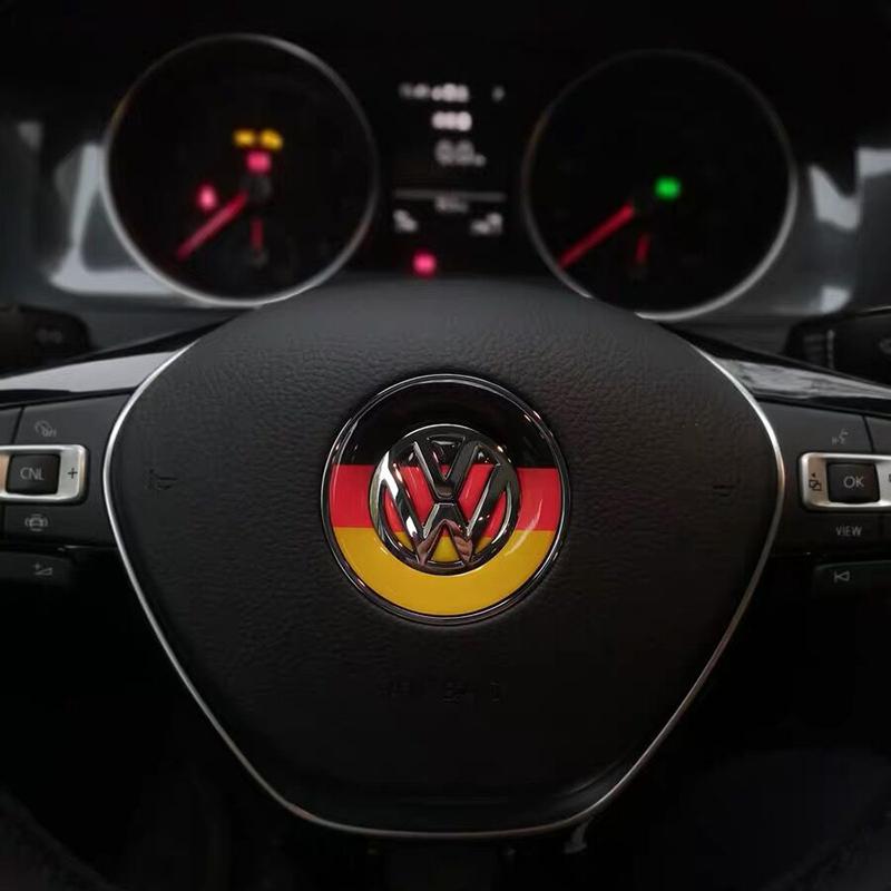 Steering Wheel Emblem Germany Flag Style Sticker For Volkswagen Golf 6 Polo 2013 - 2015