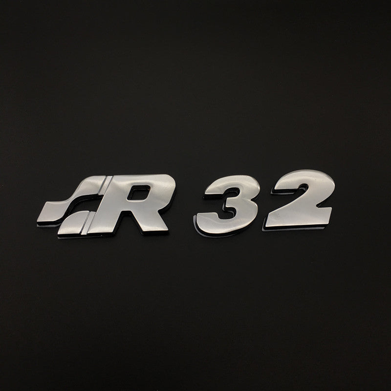 Pinalloy Silver ABS Stickers Mark Emblem with R32 Wording