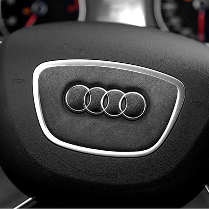Pinalloy Synthetic Cashmere Interior Steering Wheel Emblem Decorative Stickers for Audi A3/A6L/Q7 Models