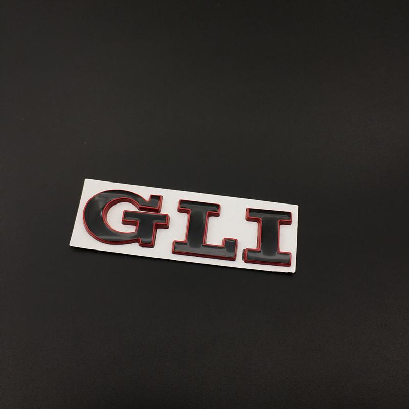 GLI Wording Emblem Chrome Stickers Mark Metal Lappet Decals Labeling (BKRD)