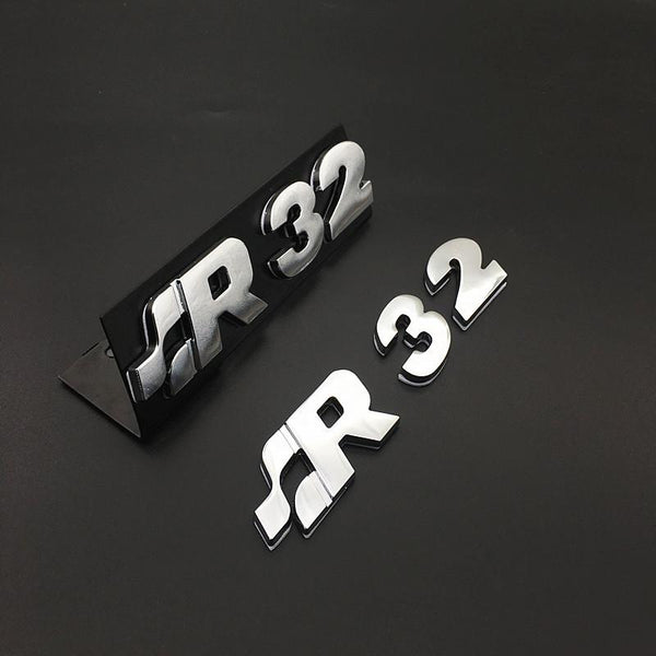 Pinalloy Silver ABS Stickers Mark Emblem with R32 Wording