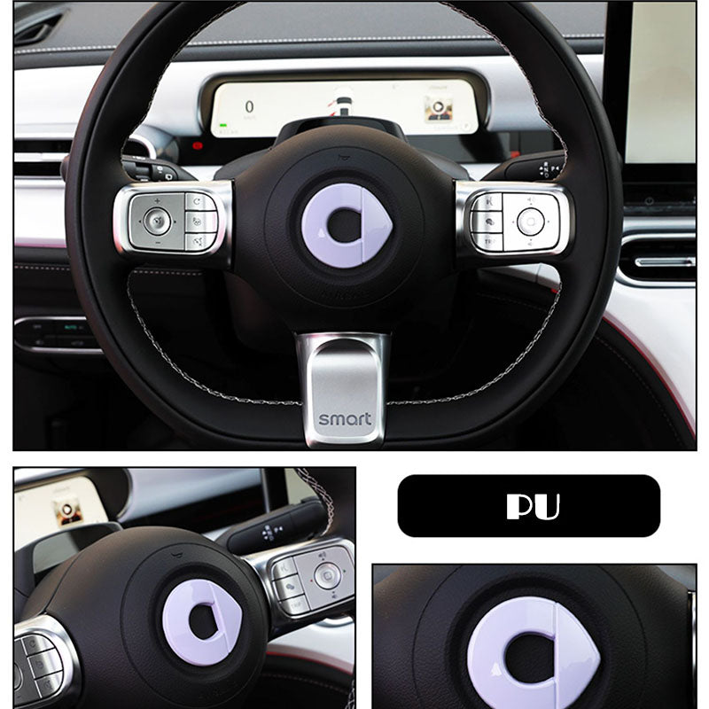 Pinalloy ABS Steering Wheel Center Emblem Sticker Cover For Smart 453 Fortwo Forfour