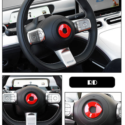 Pinalloy ABS Steering Wheel Center Emblem Sticker Cover For Smart 453 Fortwo Forfour