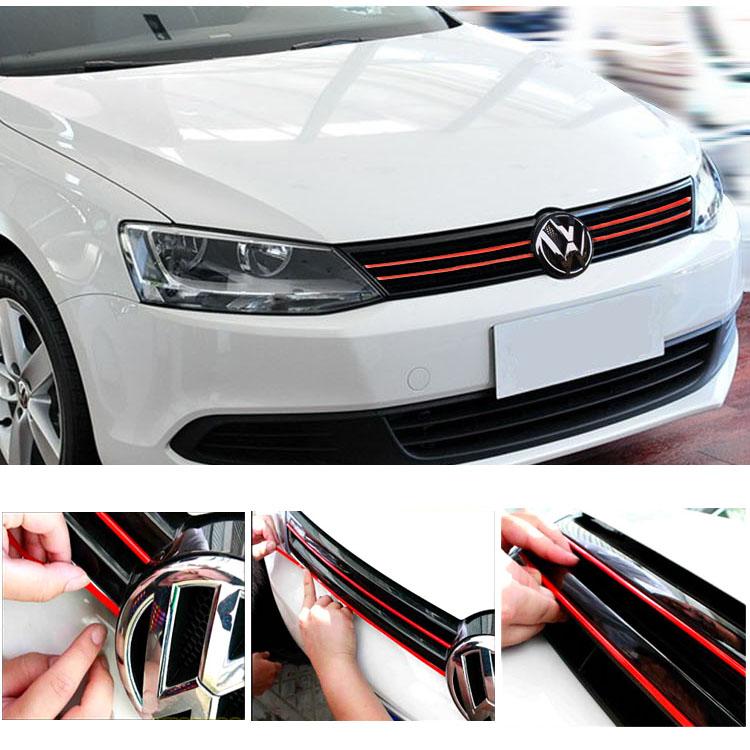Pinalloy Mesh Front Grill Red Sticker Line Liner For VolksWagen VW Gol