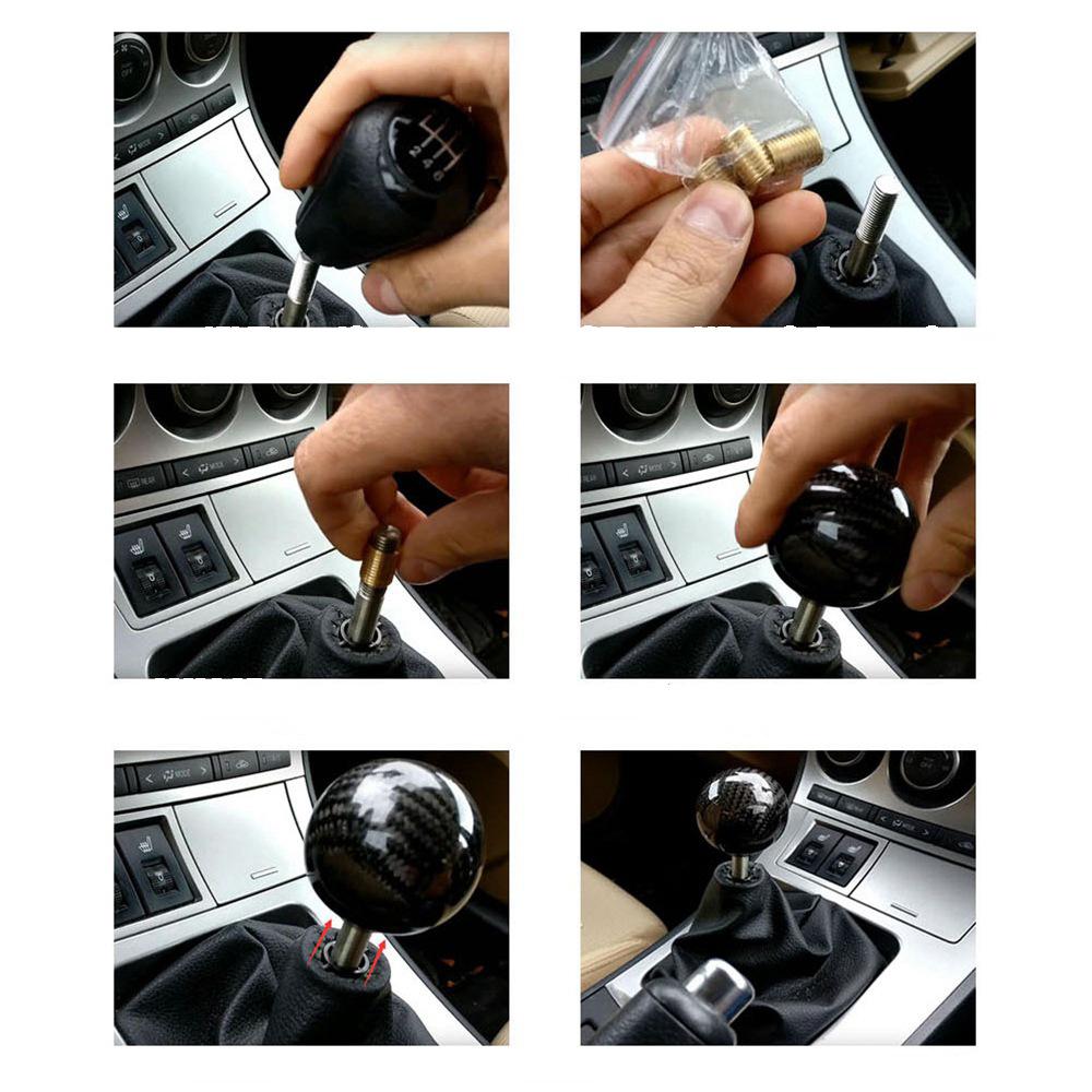 Pinalloy Universal Carbon Fiber Gear Shift Knob Round Ball Shape For Universal Car - Pinalloy Online Auto Accessories Lightweight Car Kit 