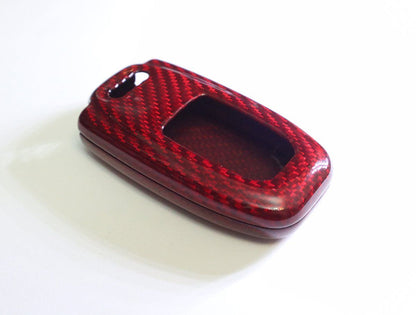 Pinalloy Deluxe Real Red Carbon Fiber Remote Key-less Key Cover Case Skin Shell for Audi - Pinalloy Online Auto Accessories Lightweight Car Kit 