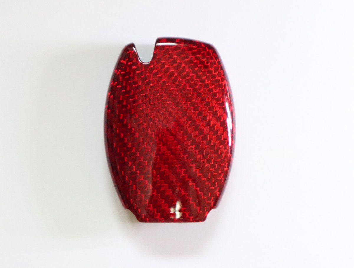 Pinalloy Deluxe Real Red Carbon Fiber Remote Key Cover Case Shell for Mercedes Benz - Pinalloy Online Auto Accessories Lightweight Car Kit 