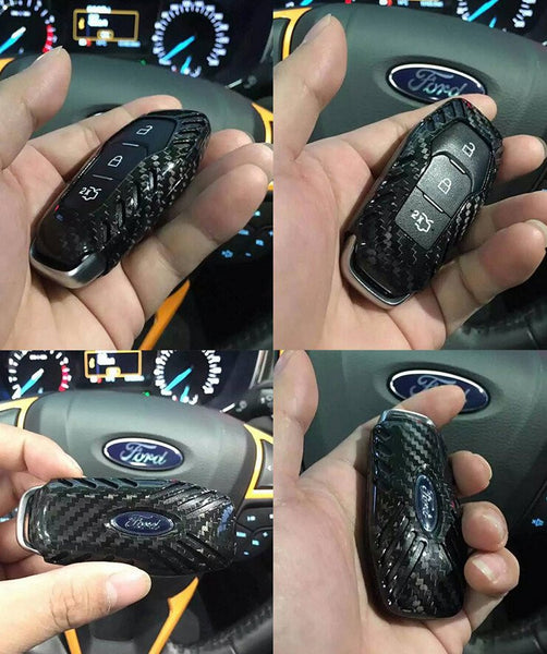 Deluxe Carbon Fiber Remote Key Cover Case Shell Fobs for Ford Fusion F150 Mustang - Pinalloy Online Auto Accessories Lightweight Car Kit 