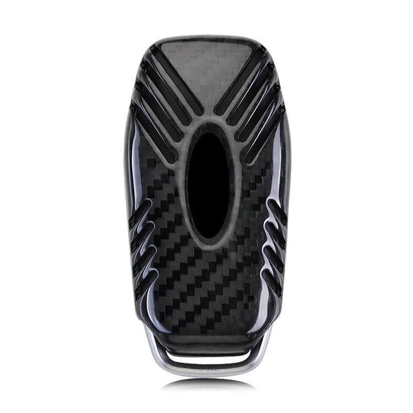 Deluxe Carbon Fiber 2015-17 Ford Mustang Remote Keyless Key Cover Case - Pinalloy Online Auto Accessories Lightweight Car Kit 