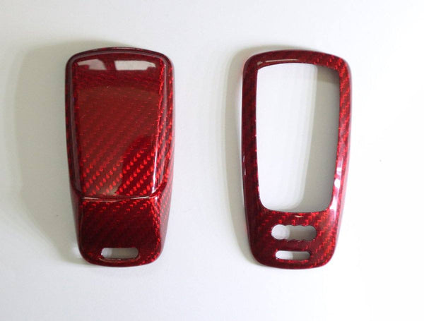 Pinalloy Real Red Carbon Fiber Case Cover for 2016-2018 Audi Keyless Smart Key - Pinalloy Online Auto Accessories Lightweight Car Kit 