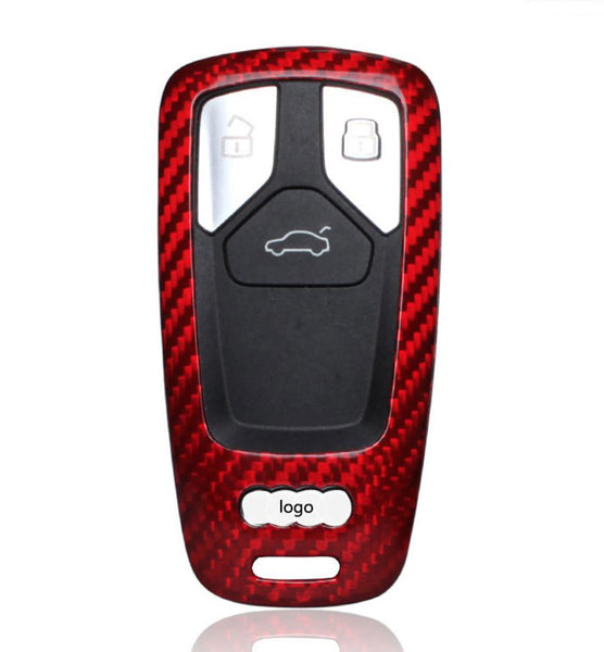 Pinalloy Real Red Carbon Fiber Case Cover for 2016-2018 Audi Keyless Smart Key - Pinalloy Online Auto Accessories Lightweight Car Kit 