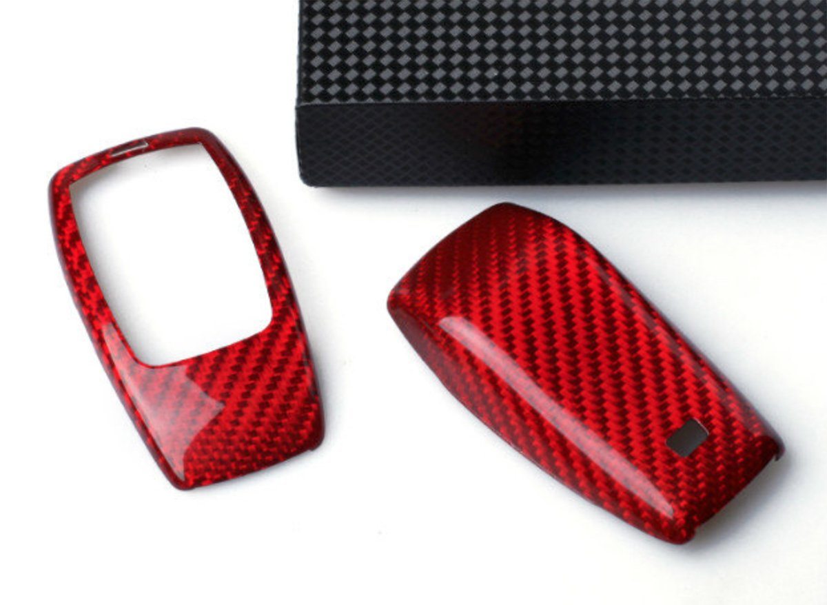 Pinalloy Red Carbon Fiber Case for 2017 MERCEDES BENZ W213 - Class Smart Key Fob - Pinalloy Online Auto Accessories Lightweight Car Kit 