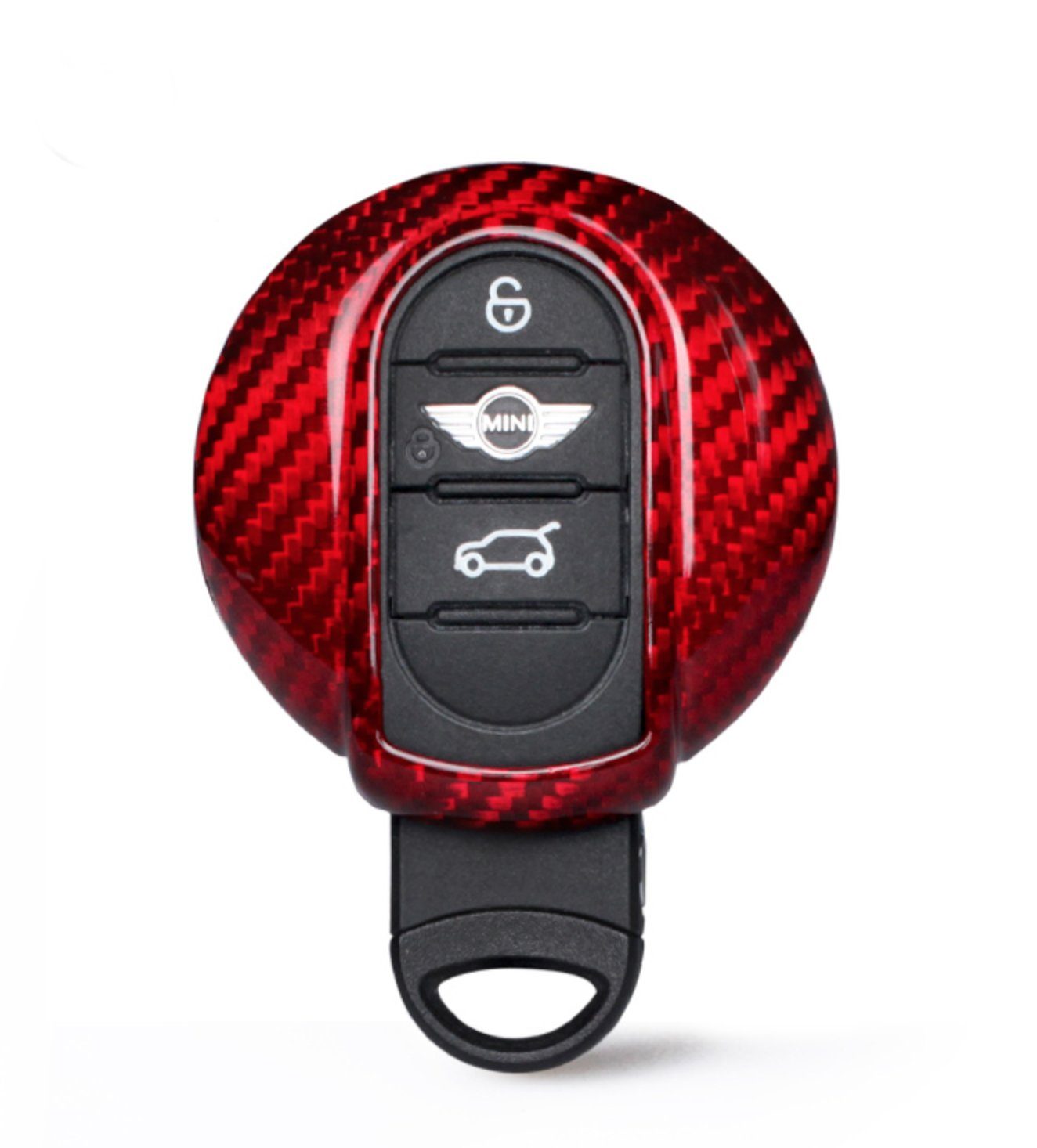 Pinalloy Red Carbon Fiber Remote Key Cover Case for BMW Mini F54 F56 F55 F57 F60 - Pinalloy Online Auto Accessories Lightweight Car Kit 
