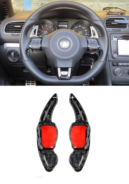 Pinalloy Real Carbon Fiber Forged Carbon DSG Paddle Shifter Extension for VW Golf Scirocco MK5 6 / SEAT Leon