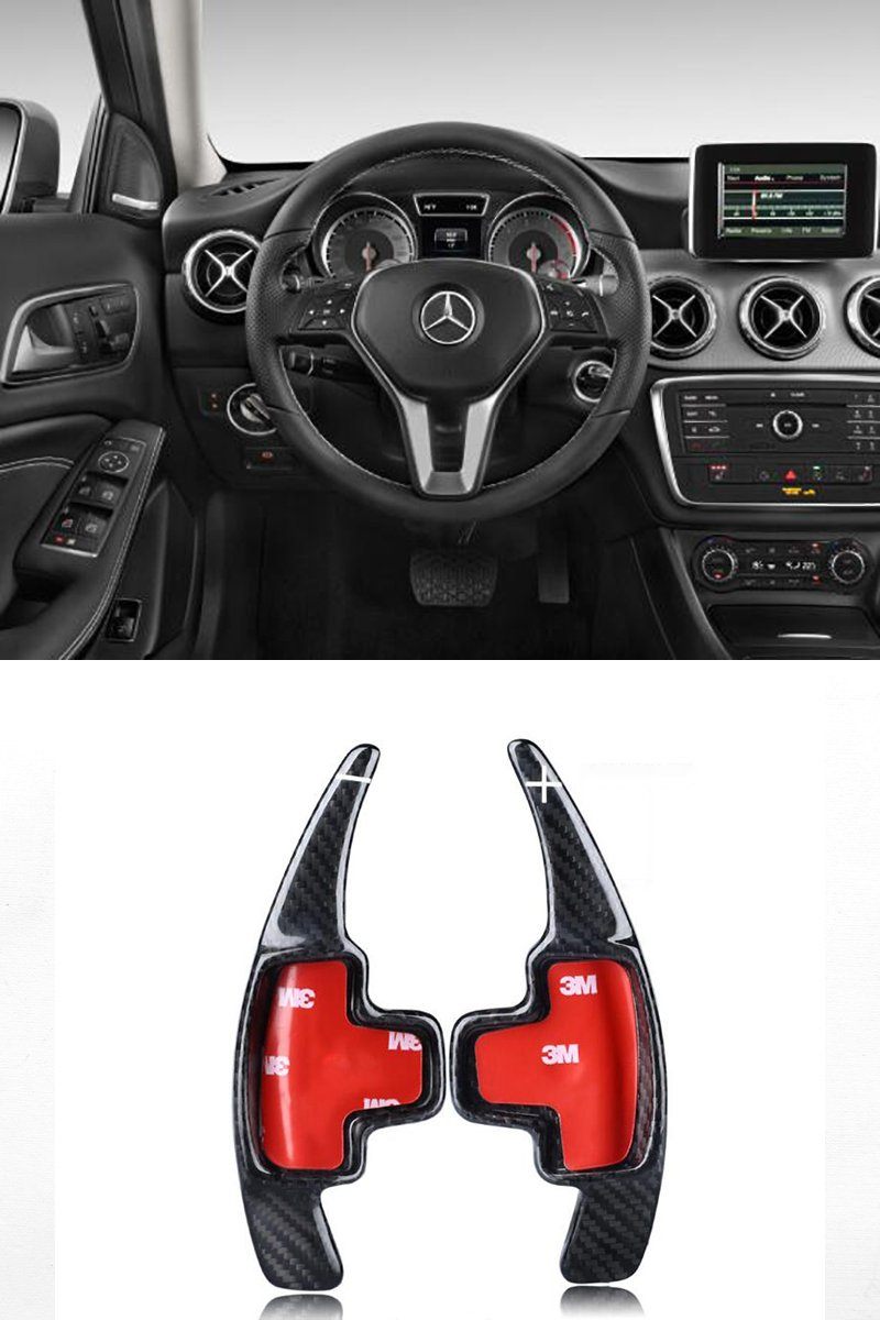 Pinalloy Real Carbon Fiber Paddle Shifter Extension For Mercedes Benz A/B/E Series 2013 - 2016 - Pinalloy Online Auto Accessories Lightweight Car Kit 