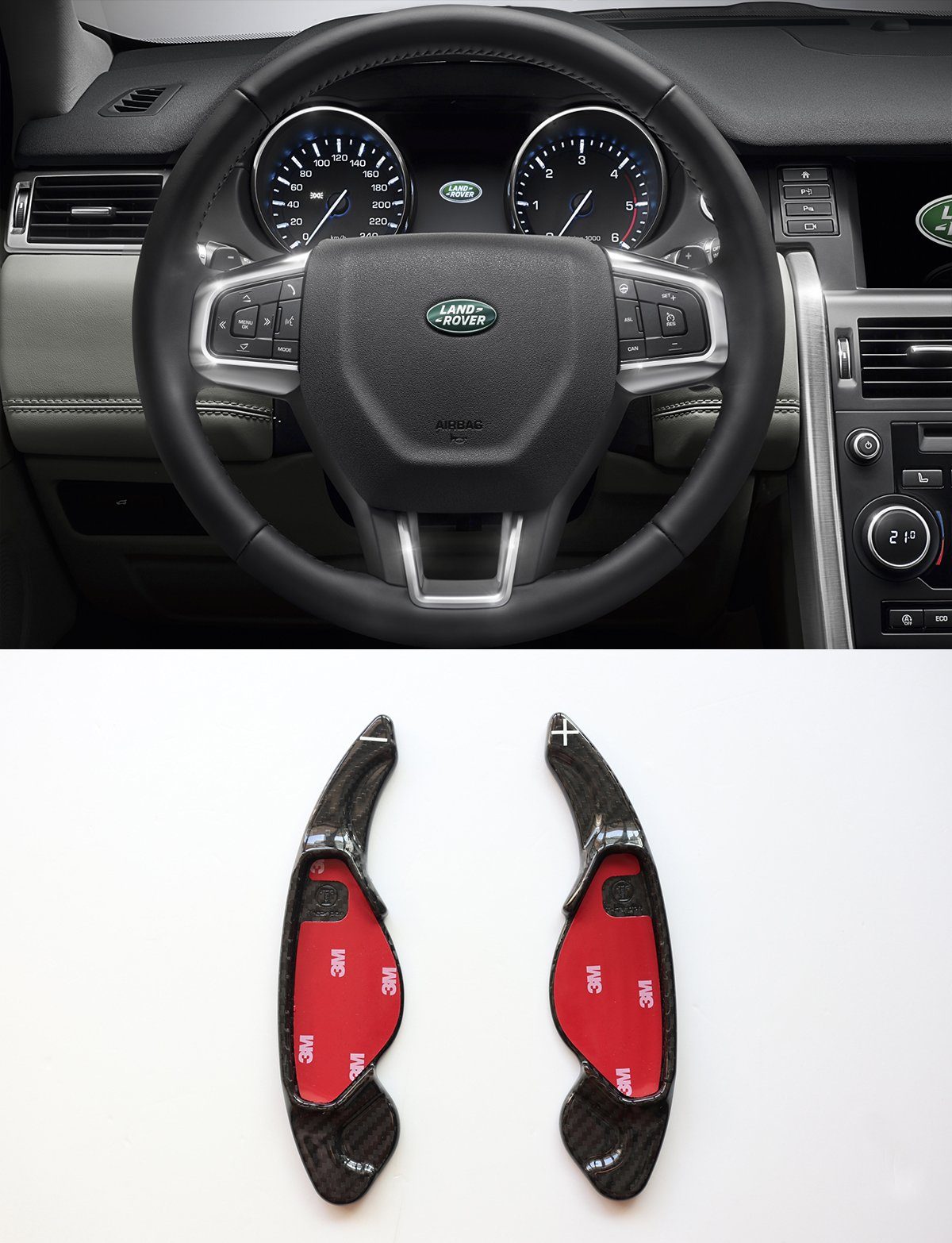 Pinalloy Carbon Fiber Steering Wheel Paddle Shifter Extension for Jaguar XF XJ Land Rover - Pinalloy Online Auto Accessories Lightweight Car Kit 