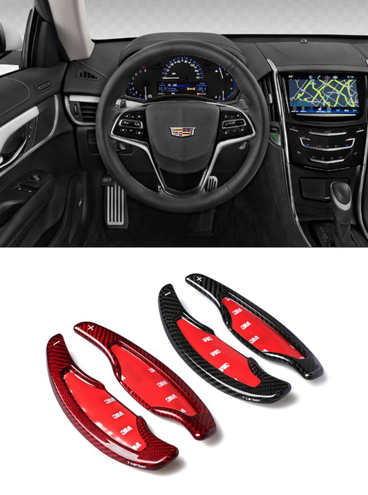 Pinalloy Real Carbon Fiber DSG Paddle Shifter Extensions for Cadillac ATS ATS-L CT6 2014-2018 - Pinalloy Online Auto Accessories Lightweight Car Kit 