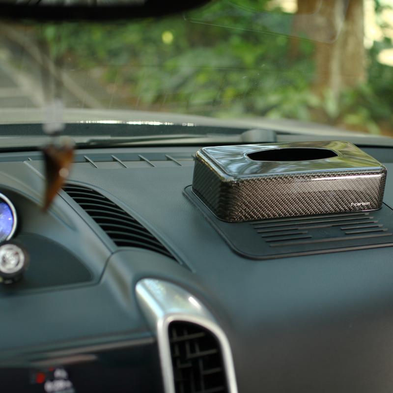 Real Carbon Fiber Car Tissue Paper Box Holder Auto Interior Accessory