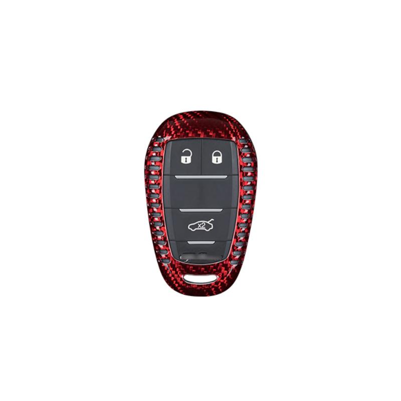 Pinalloy Glossy Carbon Fiber Smart Key Fob Cover Protection Case For Alfa Romeo