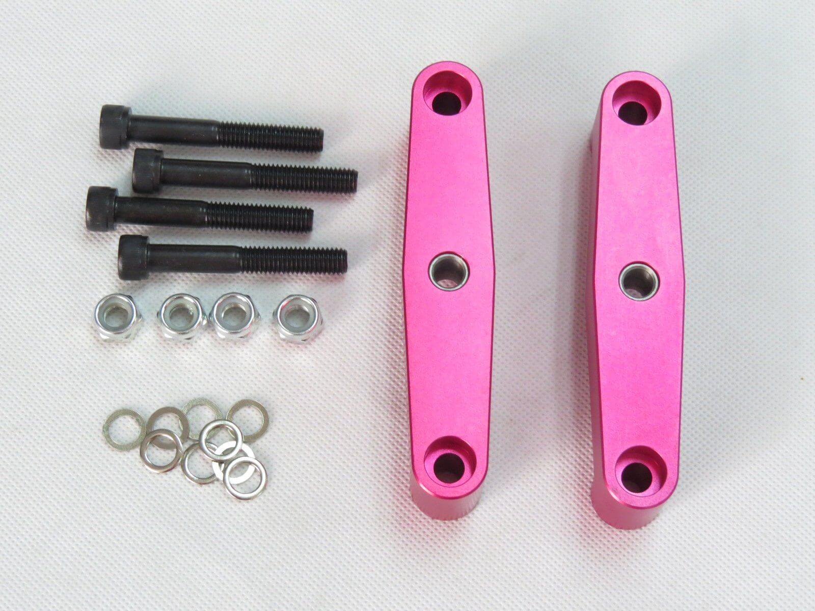 (Set of 2) Pinalloy Go Green Pink Tandem Axle Double Wheeled Kit Set for Skateboard Truck Longboard Skate 22 27 36 - Pinalloy Online Auto Accessories Lightweight Car Kit 