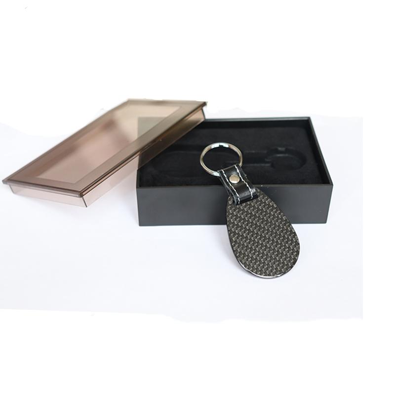 Pinalloy Real Carbon Fiber Key Chain Key Fob with Stitched Leather (Style B) - Pinalloy Online Auto Accessories Lightweight Car Kit 