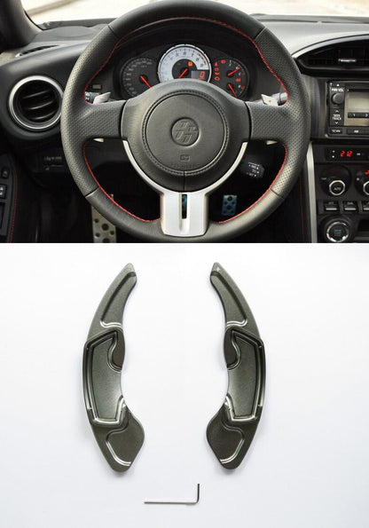 Pinalloy Grey Alloy Steering Wheel Paddle Shifter Extension for GT86 FRS BRZ - Pinalloy Online Auto Accessories Lightweight Car Kit 